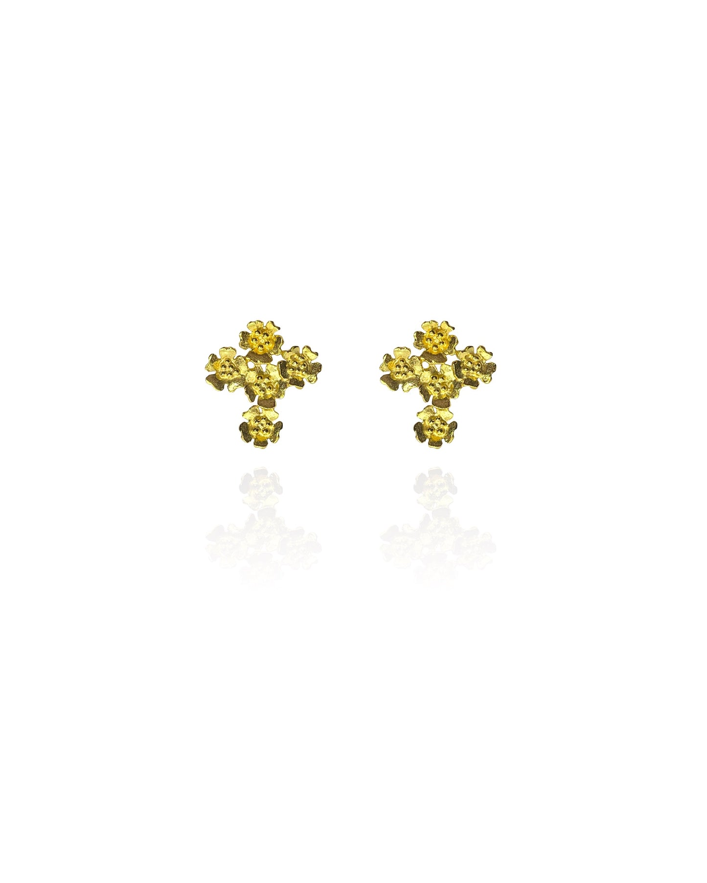 Cross flower earrings
