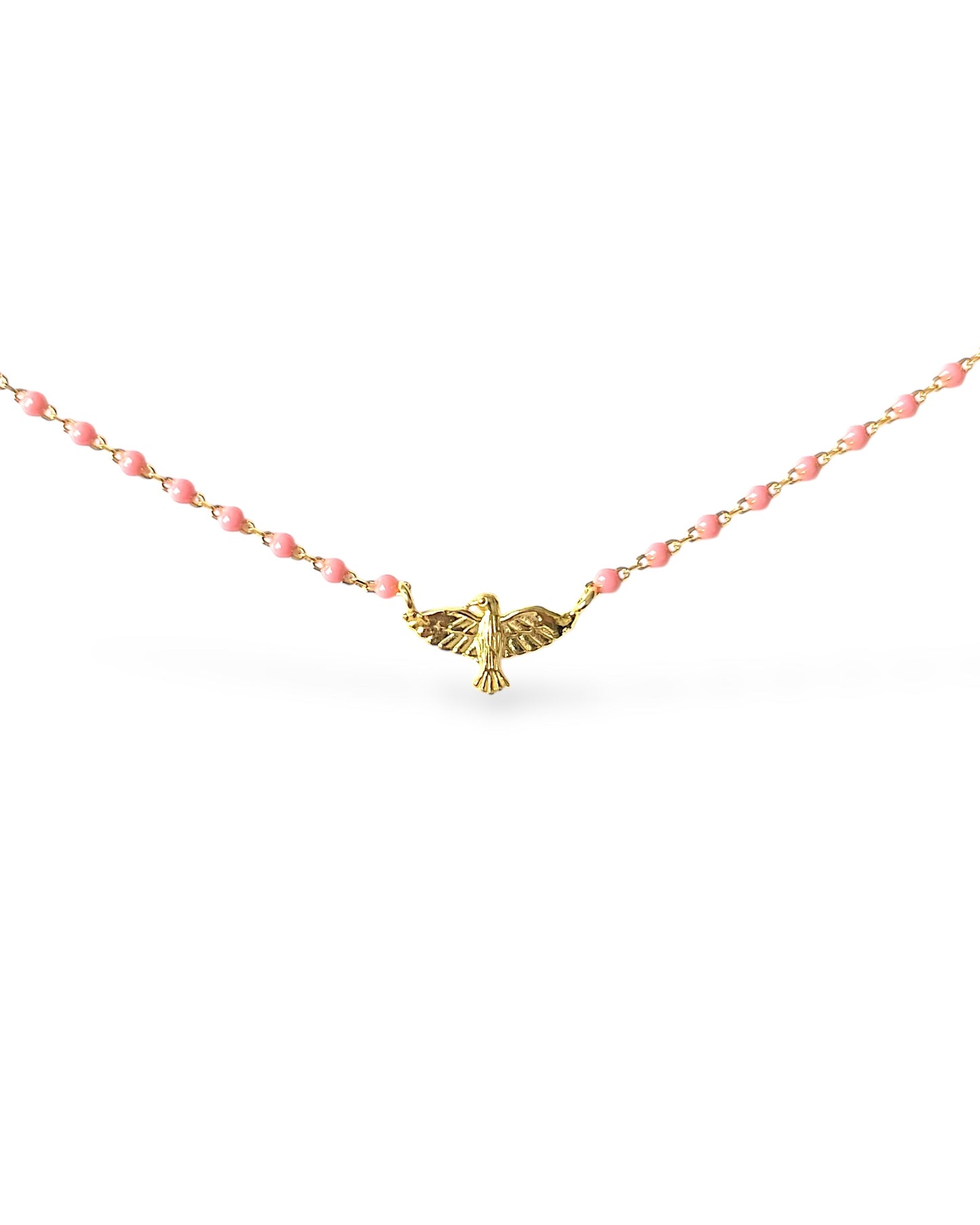 Colar Espírito Santo esmalte rosa