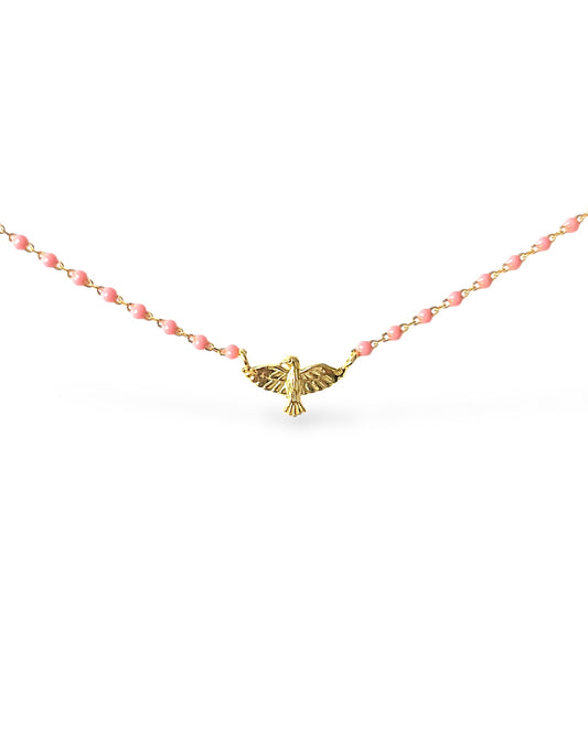 Colar Espírito Santo esmalte rosa