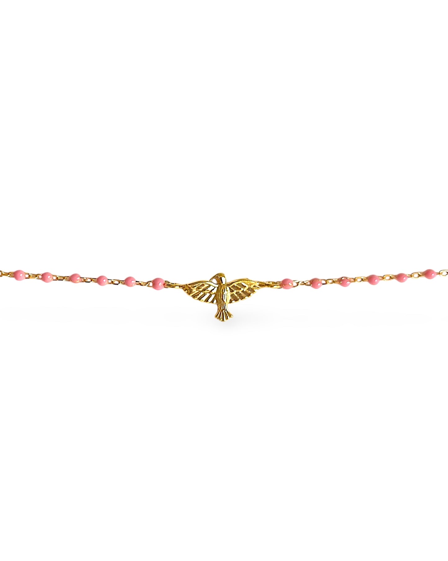 Pulseira Espírito Santo esmalte rosa