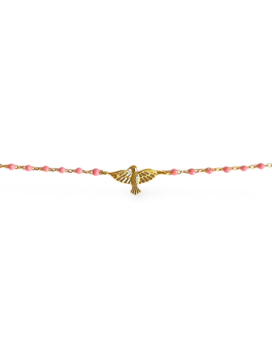 Pulseira Espírito Santo esmalte rosa