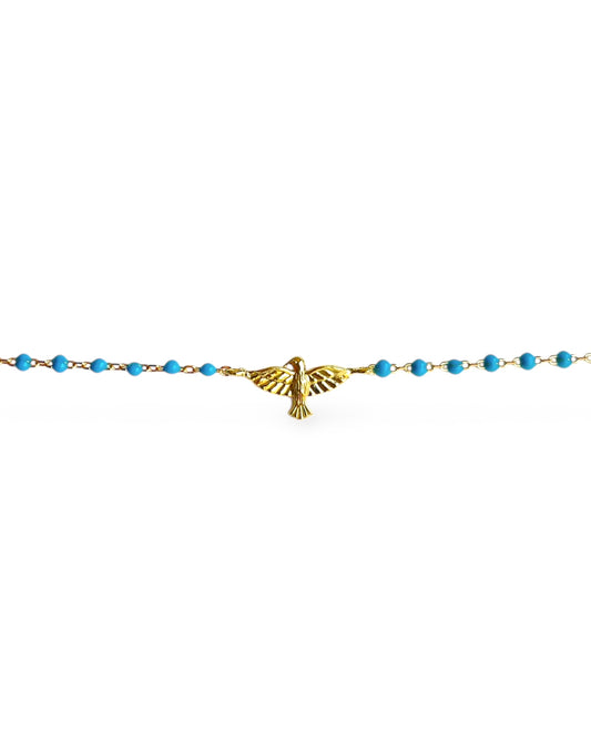 Pulseira Espírito Santo esmalte turquesa