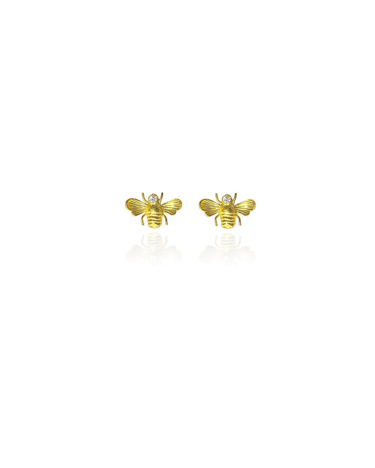 Pendientes de abeja con circonitas