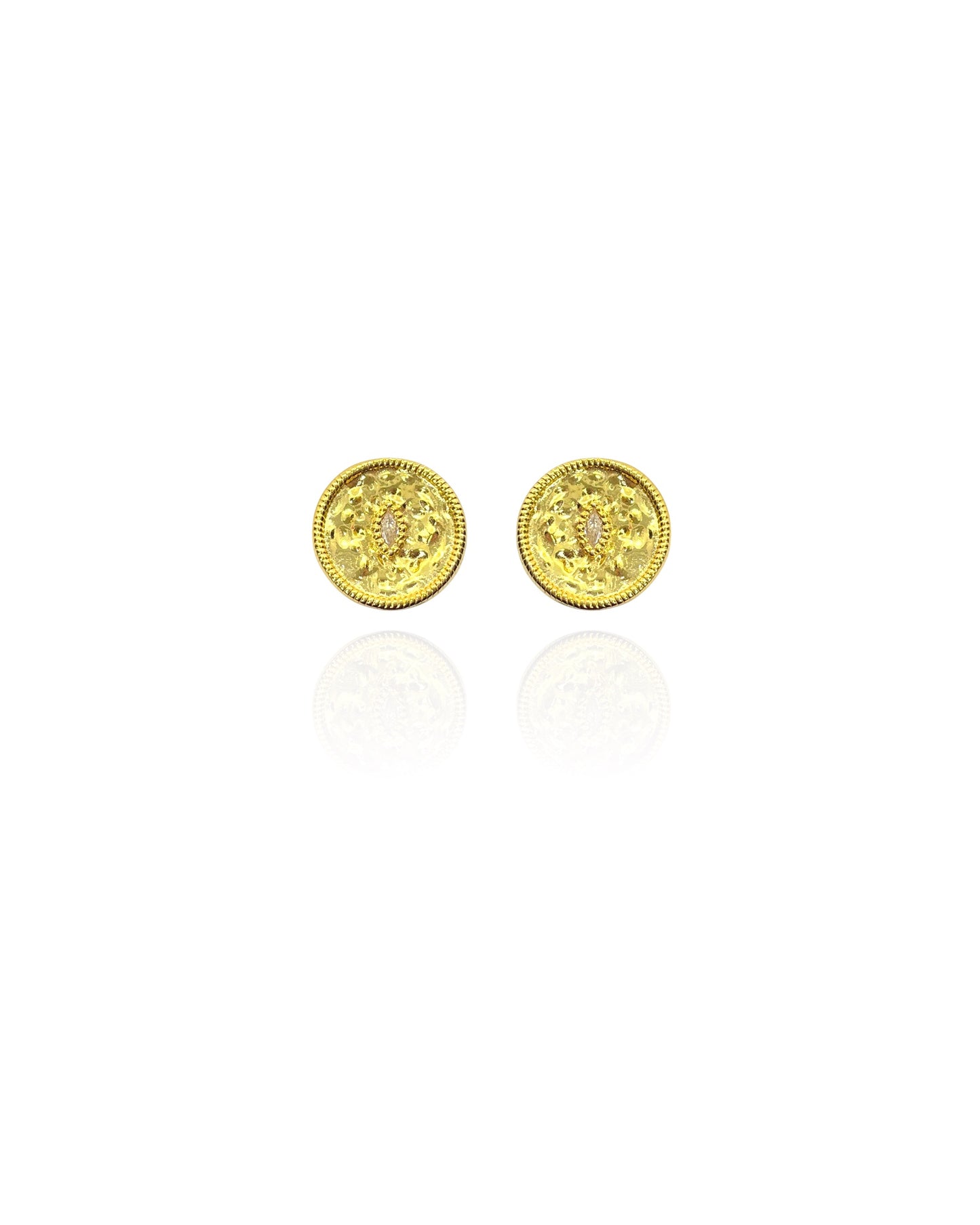 Occhio Round Zirconia Earrings