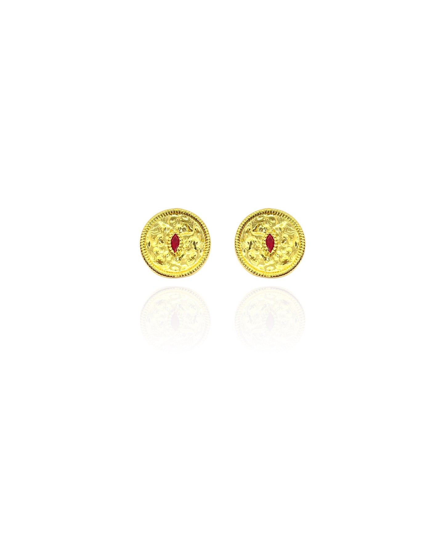 Occhio Ruby Round Earrings