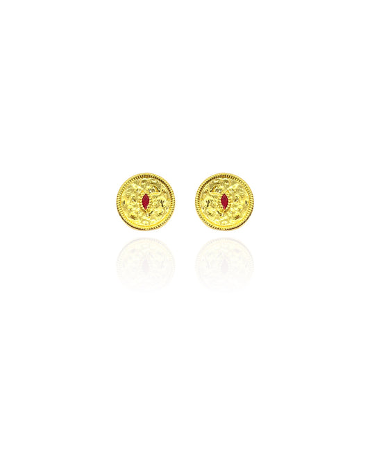 Occhio Ruby Round Earrings