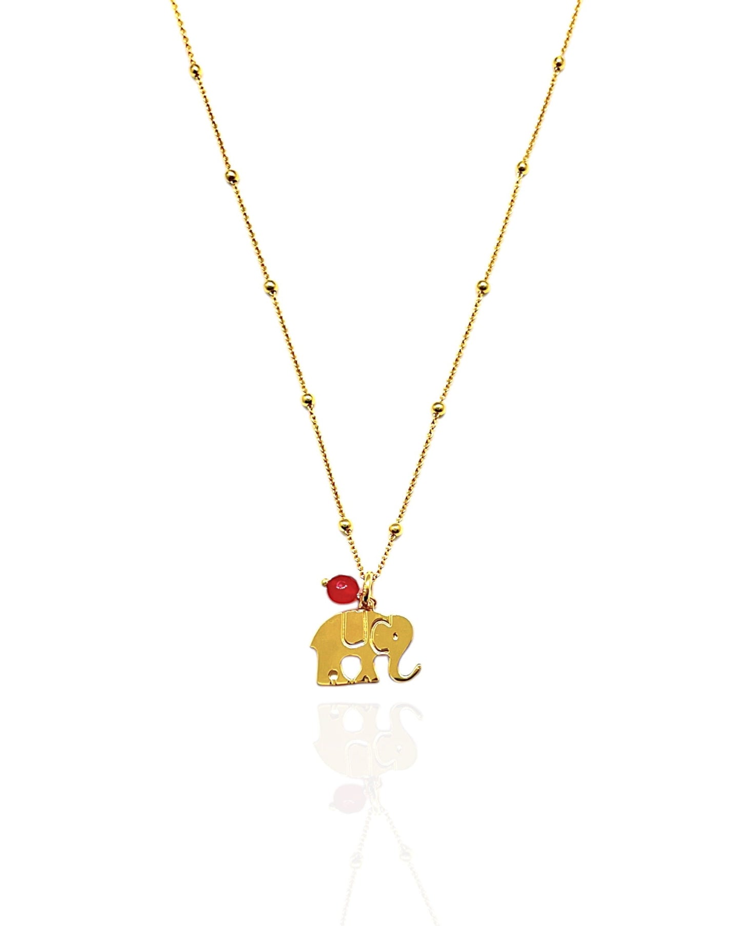 Ruby Stone Elephant Necklace