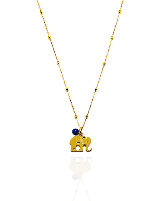 Elephant Necklace with Sapphire Stone